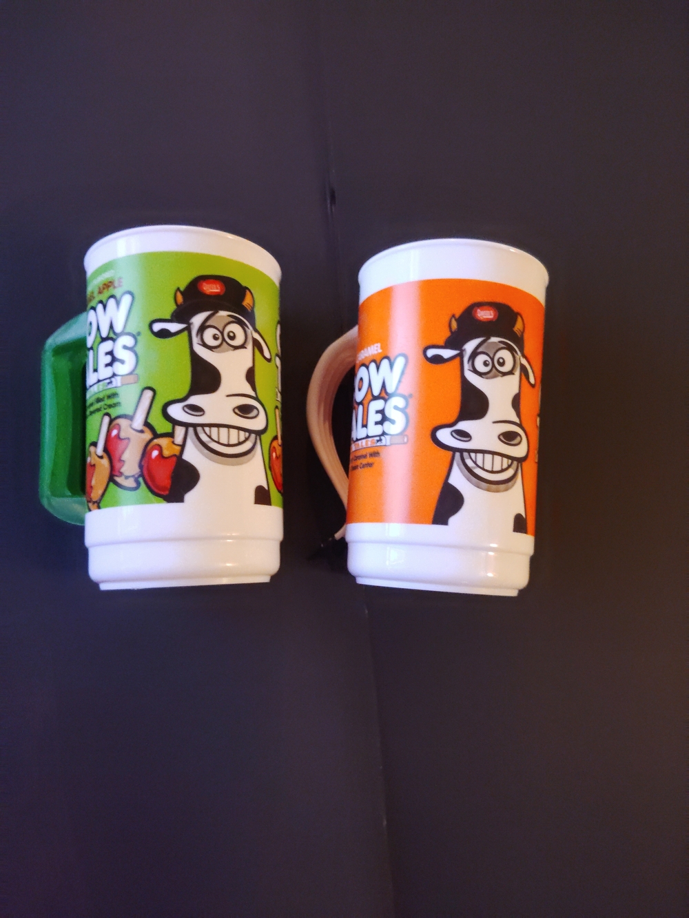 Cow Tales Cartoon Travel Mug - Green and Orange